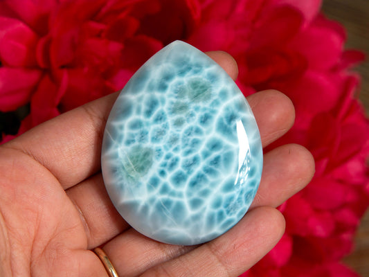 Larimar Cabochon, Larimar Palm Stone, AAA Larimar, Larimar Stone, Dominican Larimar, Larimar Specimen, Larimar Pendant, March birthstone