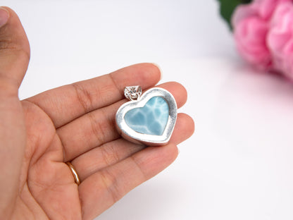 Pendentif Coeur Larimar, Ina