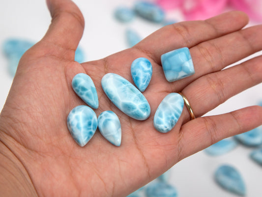 Lot de cabochons Larimar, 37 grammes