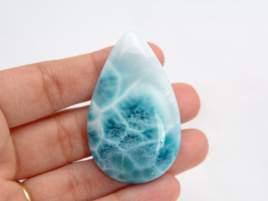 Larimar Palm Stone, Cabochon, Jen