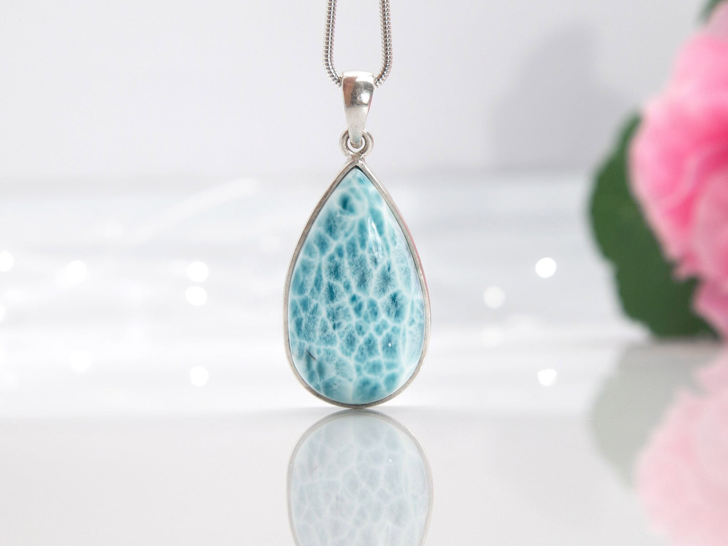 Larimar Pendant in Silver, Teresa