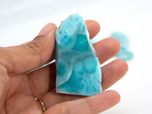 Semi Polished Larimar Stone Specimen