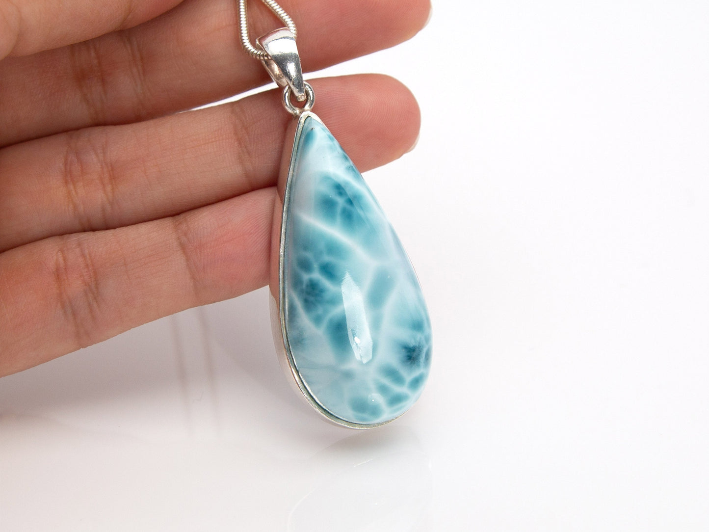 Larimar Silver Pendant, Serena