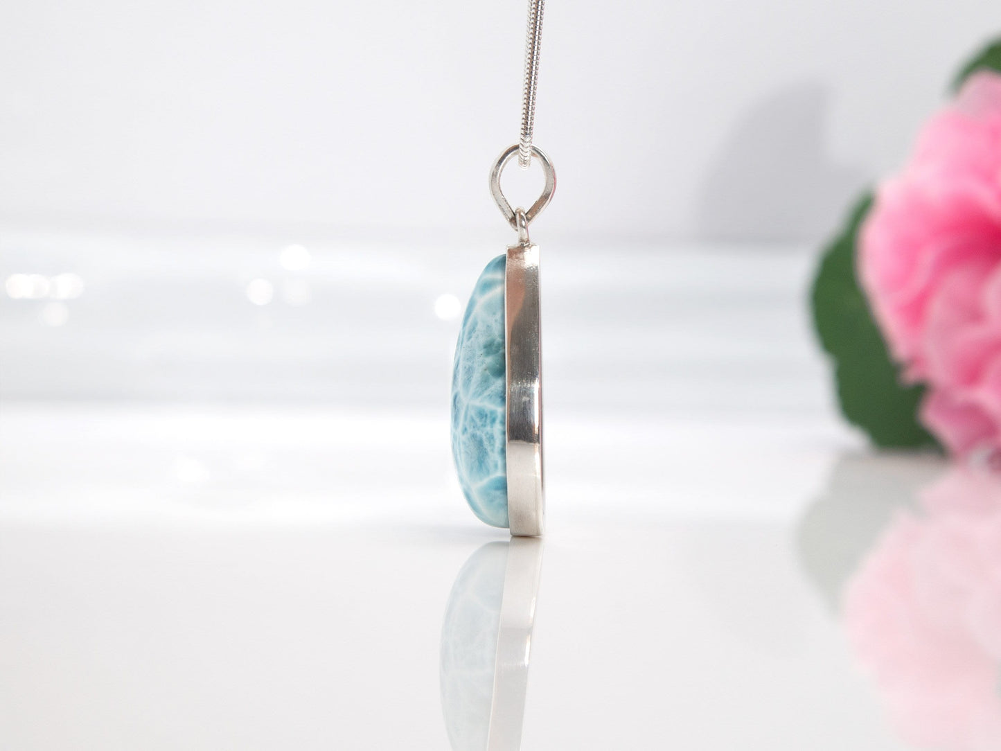 Larimar Pendant in Silver, Teresa