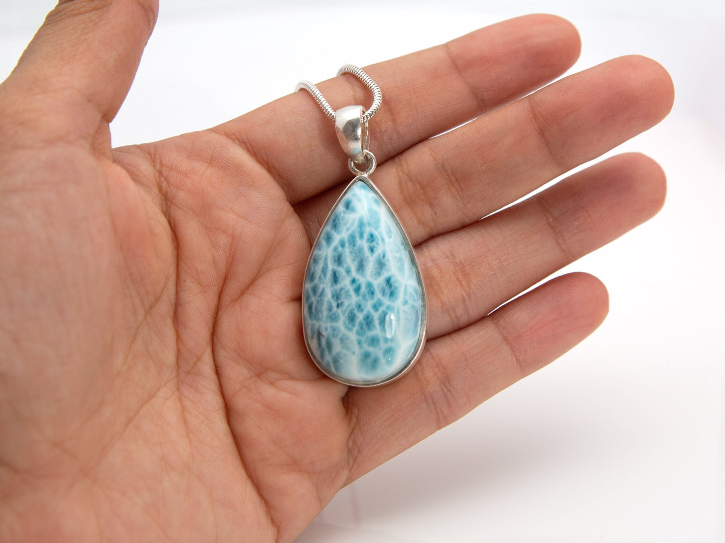 Larimar Pendant in Silver, Teresa