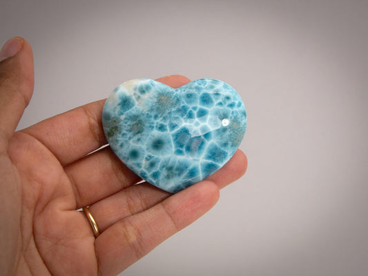 Double-sided Larimar Heart, Evelyn