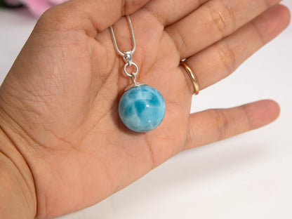 Larimar Sphere Pendant, Paula