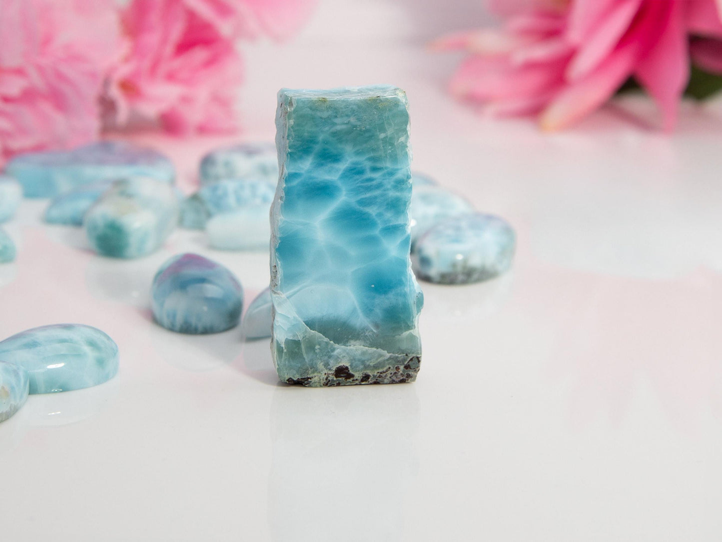 Deep Blue Larimar Stone Slab Chunk, Kosta