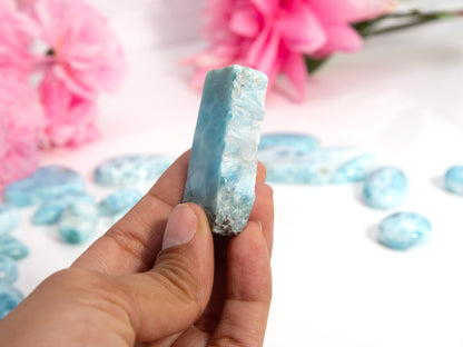 Deep Blue Larimar Stone Slab Chunk, Kosta