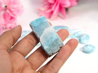 Deep Blue Larimar Stone Slab Chunk, Kosta