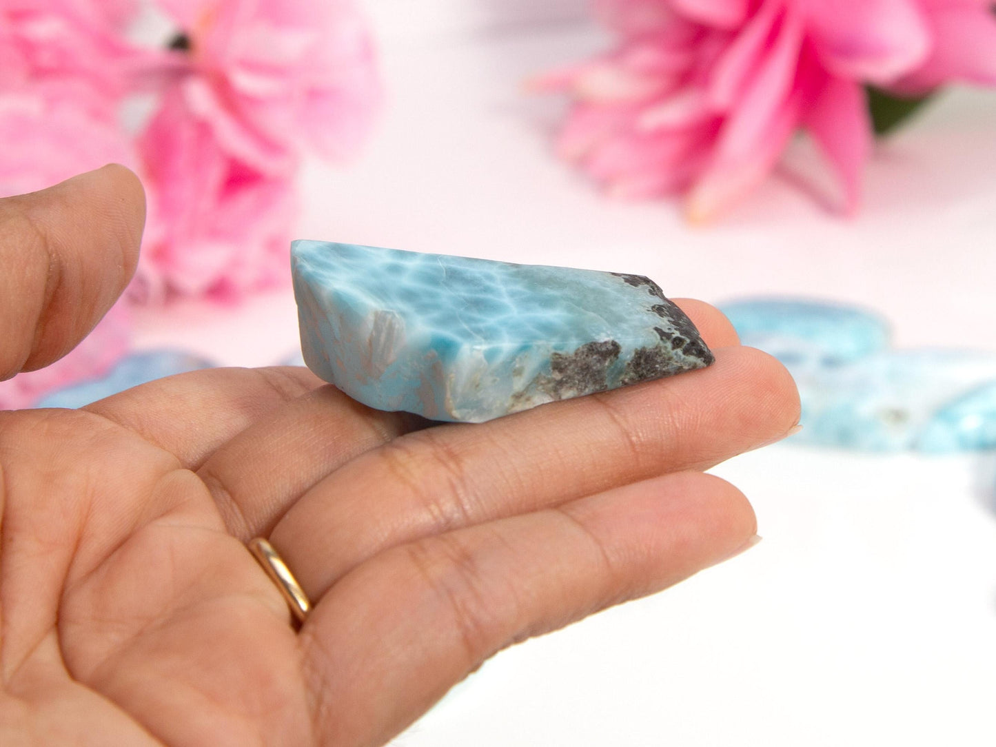 Mini Larimar Stone Slab Chunk