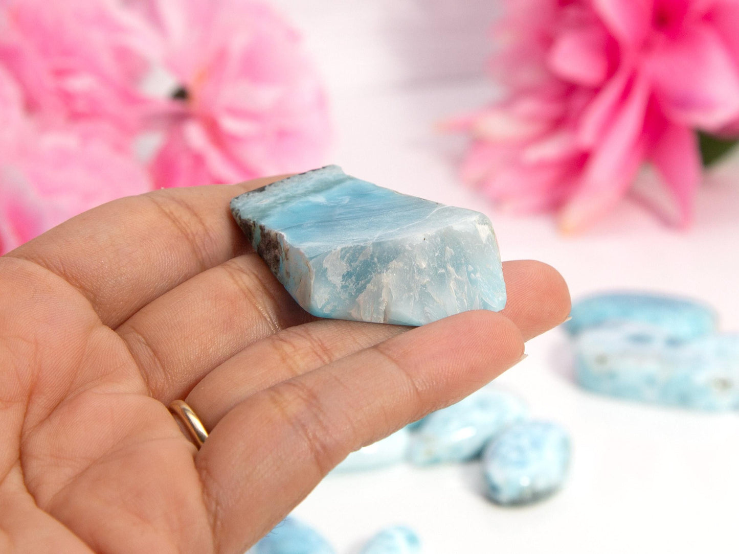 Mini Larimar Stone Slab Chunk