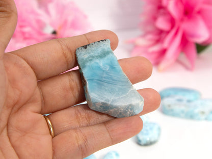 Mini Larimar Stone Slab Chunk