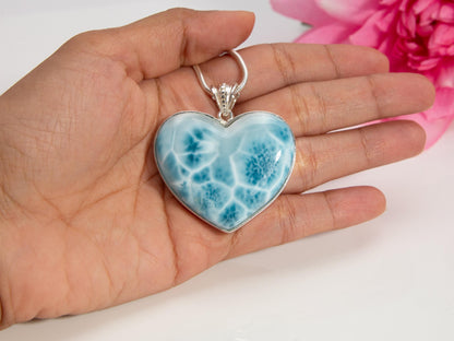 Larimar Heart Pendant, Kora