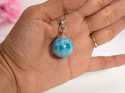 Larimar Sphere Pendant, Paula