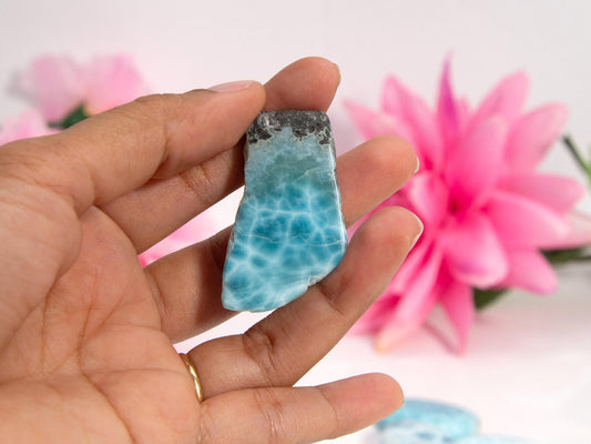 Mini Larimar Stone Slab Chunk