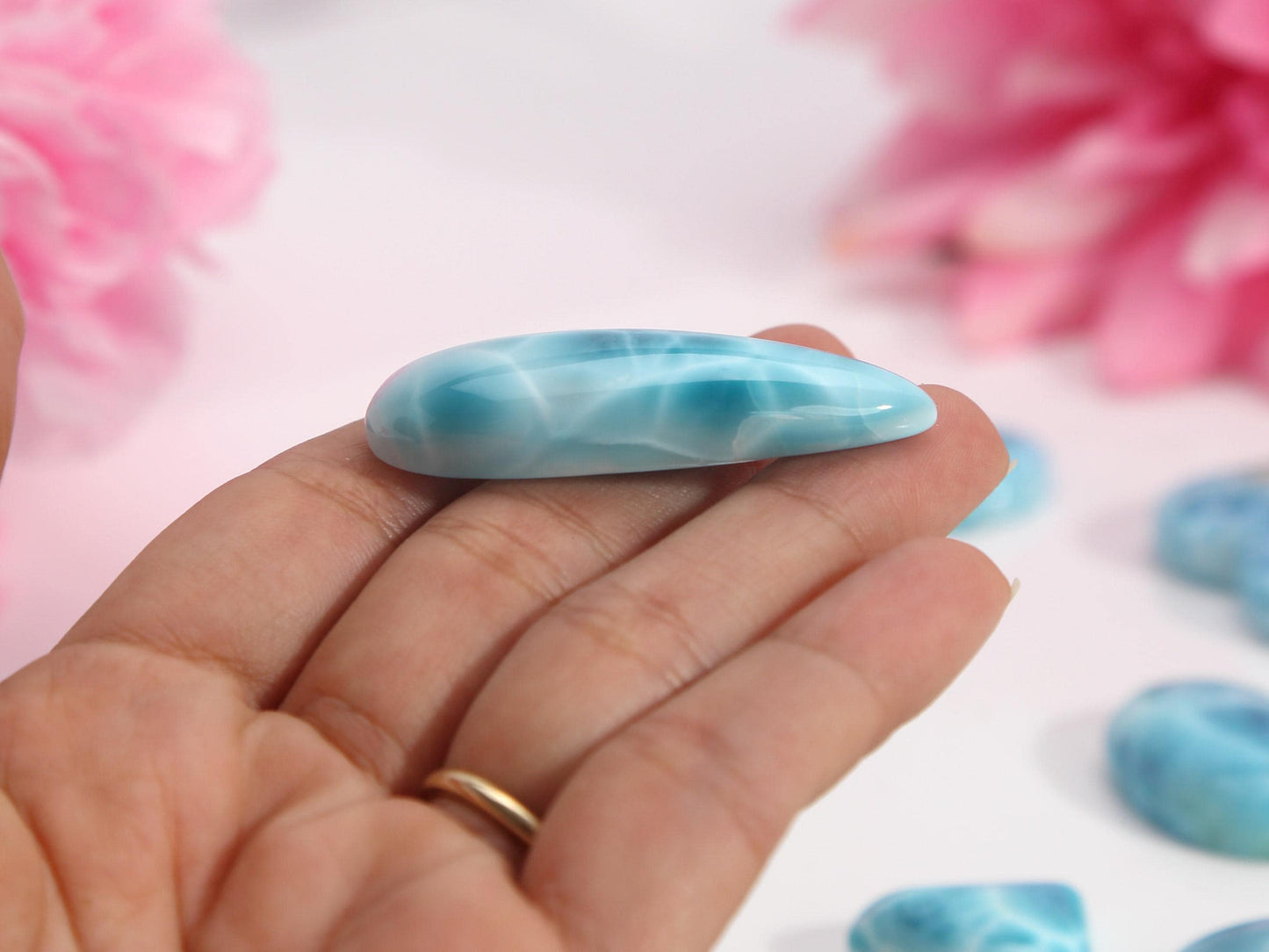 Larimar Stone Cabochon, Oceania