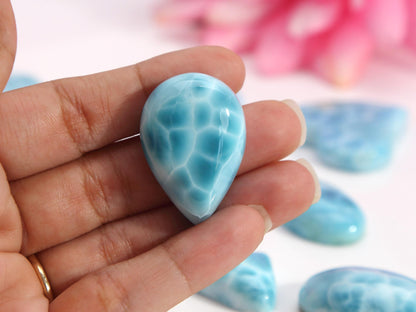 Larimar Teardrop Stone, Aura